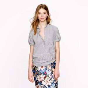 J. Crew Boyfriend Popover in Placed Stripe